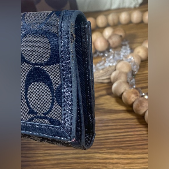 Coach Black and Brown Legacy Signature Checkbook Wallet - Picture 4 of 13